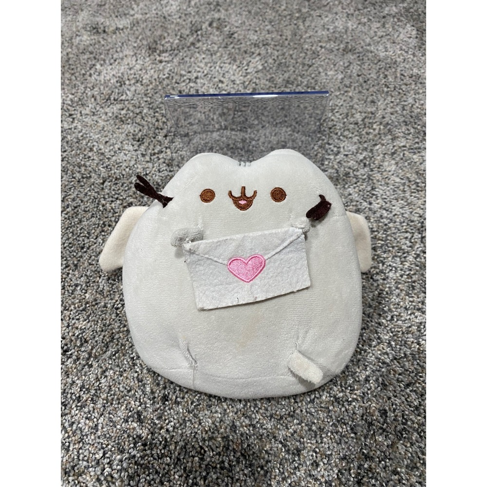 Pusheen the Cat Plush Love Letter Heart Envelope Wings Grey White Stuffed Cupid